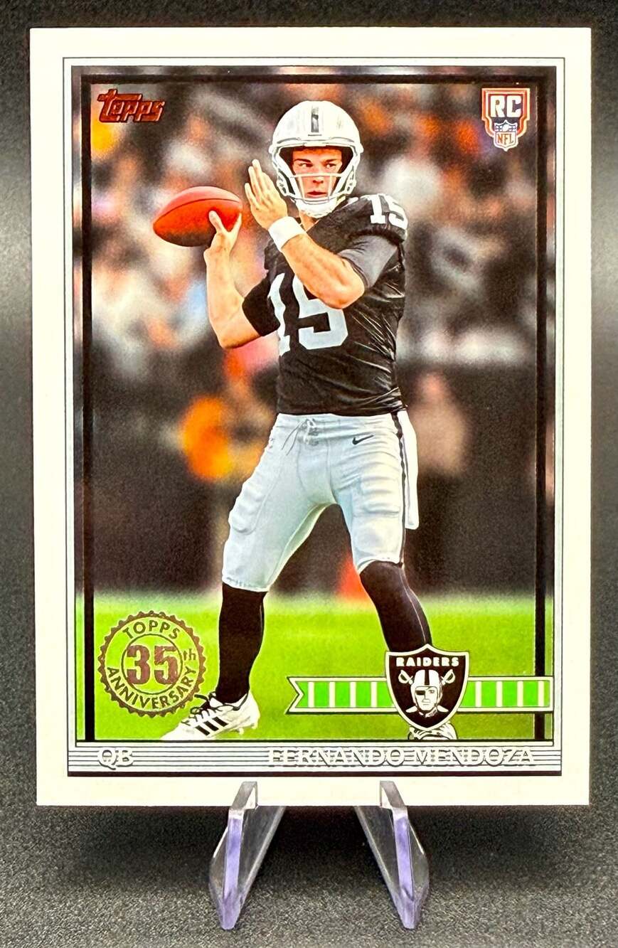 Fernando Mendoza Las Vegas Raiders Topps 35th Anniversary Rookie Card Parallel